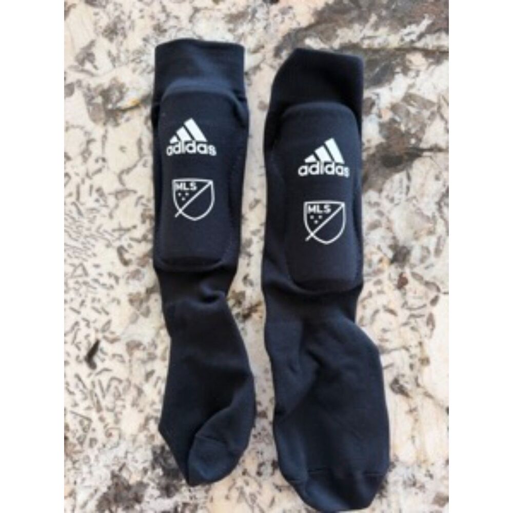 Adidas MLS Soccer Shin Guard Sleeves Socks Black Size S